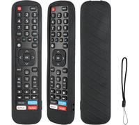 Coque télécommande en silicone compatible avec Hisense EN2BI27H EN2BF27H EN2BB27H EN2X27HS EN2D27 EN2AK27H TV télécommande housse de protection antichoc avec un cordon (Noir)