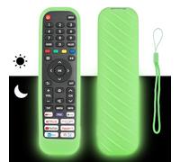 Coque télécommande en silicone compatible avec Hisense EN2G30H EN2H30H EN2X30H EN2A30 EN2R30N EN2K30P EN2P30H EN2J30H TV Télécommande housse de protection antichoc avec un cordon (vert fluorescent)