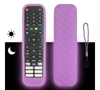 Coque télécommande en silicone compatible avec Hisense EN2G30H EN2H30H EN2X30H EN2A30 EN2R30N EN2K30P EN2P30H EN2J30H TV Télécommande housse de protection antichoc avec un cordon (violet fluorescent)