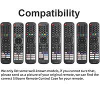 Coque télécommande en silicone compatible avec Hisense EN2G30H EN2H30H EN2X30H EN2A30 EN2R30N EN2K30P EN2P30H EN2J30H TV Télécommande housse de protection antichoc avec un cordon (bleu fluorescent)