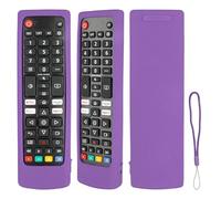 Coque télécommande en silicone compatible avec LG AKB74915324 AKB76037605 AKB76040301 AKB74915346 AKB75375608 TV télécommande housse de protection antichoc avec un cordon (violet)
