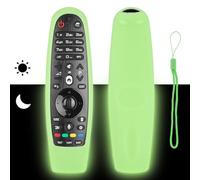 Coque télécommande en silicone compatible avec LG AKB75855501 AN-MR650A AN-MR600 AN-MR650 AN-MR18BA AN-MR19BA TV Télécommande Housse de protection antichoc avec un cordon (vert fluorescent)