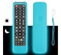 Coque télécommande en silicone compatible avec Samsung BN5901175N BN5901268D AA5900786A BN5901175Q BN5901175P BN5901189A TV Télécommande Housse de protection antichoc avec un cordon (bleu fluorescent)