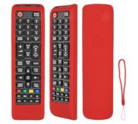 Coque télécommande en silicone compatible avec Samsung BN5901175N BN5901268D AA5900786A BN5901175Q BN5901175P BN5901189A BN5901315B TV Télécommande avec un cordon (rouge)
