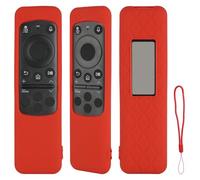 Coque télécommande en silicone compatible avec Samsung OLED TV SolarCell BN59-01432A BN59-01432J BN59-01455E BN59-01437A Télécommande avec cordon (rouge)