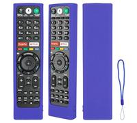 Coque télécommande en silicone compatible avec Sony RMT-TX100D RMT-TX300E RMF-TX310E RMF-TX300E RMT-TX200E RMF-TX200E TV Télécommande Housse de protection antichoc avec un cordon (bleu)