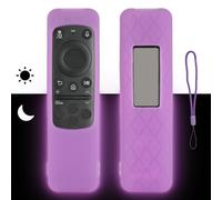 Coque Télécommande Silicone Compatible avec Samsung BN5901432A BN5901454A BN5901437A TV Cellule Solaire Télécommande Coque Protectrice à l'épreuve des Chocs avec Une Lanyard(Violet Fluorescent)