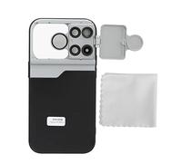 Coque Téléphone avec Objectifs Multiples 10X Macro, 30X Macro, Téléobjectif, Filtre CPL, Objectif Fisheye 160° pour 14 Pro - Protection Magnétique, Matériau Aluminium et TPU,