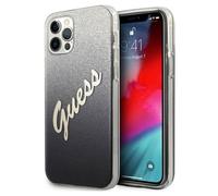 Etui Guess do iPhone 12 Pro Max 6,7 czarny Glitter Gradient Script