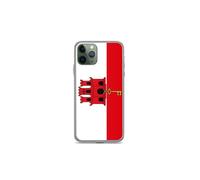 Coque Téléphone - Drapeau de Gibraltar - Compatible iPhone 11 Pro - Étui Souple - Résistant et Antichoc - Silicone - Pixelforma