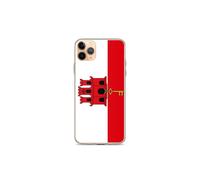 Coque Téléphone - Drapeau de Gibraltar - Compatible iPhone 11 Pro Max - Étui Souple - Résistant et Antichoc - Silicone - Pixelforma