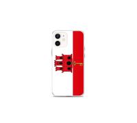 Coque Téléphone - Drapeau de Gibraltar - Compatible iPhone 12 - Étui Souple - Résistant et Antichoc - Silicone - Pixelforma