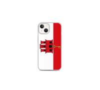 Coque Téléphone - Drapeau de Gibraltar - Compatible iPhone 13 - Étui Souple - Résistant et Antichoc - Silicone - Pixelforma