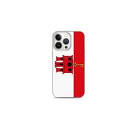 Coque Téléphone - Drapeau de Gibraltar - Compatible iPhone 13 Pro - Étui Souple - Résistant et Antichoc - Silicone - Pixelforma