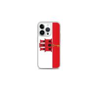 Coque Téléphone - Drapeau de Gibraltar - Compatible iPhone 14 Pro - Étui Souple - Résistant et Antichoc - Silicone - Pixelforma