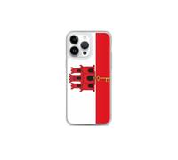 Coque Téléphone - Drapeau de Gibraltar - Compatible iPhone 14 Pro Max - Étui Souple - Résistant et Antichoc - Silicone - Pixelforma