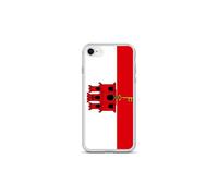 Coque Téléphone - Drapeau de Gibraltar - Compatible iPhone 8 - Étui Souple - Résistant et Antichoc - Silicone - Pixelforma