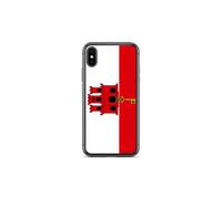 Coque Téléphone - Drapeau de Gibraltar - Compatible iPhone XS - Étui Souple - Résistant et Antichoc - Silicone - Pixelforma