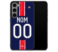 Coque téléphone Football personnalisée - Maillot Paris Domicile 2024 2025 - Nom & numéro - Silicone Noir - Compatible iPhone/Samsung - Style Joueur - Cadeau Supporter (Samsung Galaxy S23 Plus)