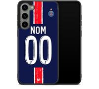 Coque téléphone Football personnalisée - Maillot Paris Domicile 2024 2025 - Nom & numéro - Silicone Noir - Compatible iPhone/Samsung - Style Joueur - Cadeau Supporter (Samsung Galaxy S24 FE)