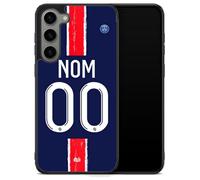 Coque téléphone Football personnalisée - Maillot Paris Domicile 2024 2025 - Nom & numéro - Silicone Noir - Compatible iPhone/Samsung - Style Joueur - Cadeau Supporter (Samsung Galaxy S25 Plus)
