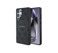 Étui Guess Leather 4G Colored Ring Classic Logo MagSafe pour Samsung Galaxy S25 Ultra noir