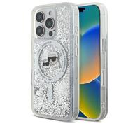 Coque téléphone - Karl Lagerfeld - iPhone 16 Pro Max - Transparent - Paillettes liquides - MagSafe