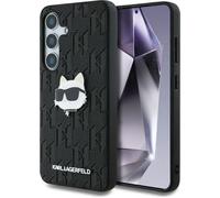 Coque téléphone - Karl Lagerfeld - Monogram Pin Logo Choupette - Cuir - Samsung Galaxy S25 - Noir