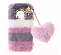 Coque Téléphone pour Honor Magic8 Pro 5G Coque de Protection Fluffy Fur Plush Housse Bumper Etui Antichoc Souple Warm Love Bling Cover Fluffy Skin Phone Case pour Honor Magic8 Pro 5G,Collage Gris
