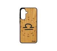 Coque telephone pour pour Samsung galaxy A56 5G en bois silicone Signe balance horloge astrologique portable univers motif homme Bleu de