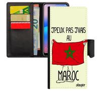 Coque Telephone Pour S24 Ultra En Cuir J'peux Pas J'vais Au Maroc Bumper Coupe D'afrique Etui Can Leather Humour Foot Samsung Galaxy