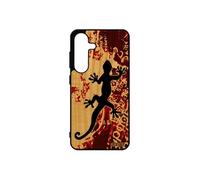 Coque telephone pour S25 bois silicone salamandre esprit du feu street art 4G lezard antichoc amour noir Rouge femme pour Samsung galaxy