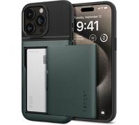 Slim Armor CS - Coque de protection pour téléphone portable - polyuréthanne thermoplastique (TPU), polycarbonate - vert abîme - pour Apple iPhone 15