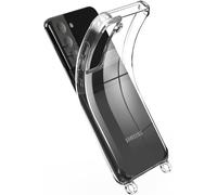 Coque Téléphone Transparente En Silicone Avec 2 Anneaux - A Utiliser Avec Des Collier Et Chaîne Bijoux Pour Portable - Modèle Samsung S21 Plus - Accessoire Pour Smartphone[Car780770]