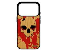 Coque tete de mort pour iPhone 17 pro bois silicone crane os squelette epouvante case 512 Go homme biker sang masque made in France