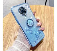 Coque Tout-En-Un Pour Xiaomi Redmi K30 Pro Avec Fleurs Immortelles Et Paillettes, Bleu