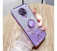 Coque Tout-En-Un Pour Xiaomi Redmi K30 Pro Avec Fleurs Immortelles Et Paillettes, Violet