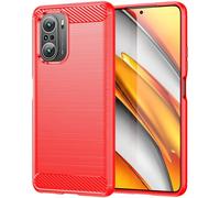 Coque Tpu En Fibre De Carbone Pour Xiaomi Redmi K40 / K40 Pro, Rouge