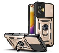 Coque Tpu+Pc Pour Xiaomi Poco F4 Gt / Redmi K50 Gaming Avec Cache Caméra Coulissant, Or