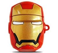 Coque TPU pour Airpods 1/2-Iron Man-Rouge