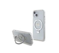 Étui Guess pour iPhone 15 6.1 transparent étui rigide Ring Stand Script Glitter MagSafe
