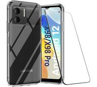 Coque Tpu Transparente Anti¿Choc Pour Doogee X98/X98 Pro + Protection Écran Verre Trempé ¿ Mince, Bords Surélevés Et Découpes Précises