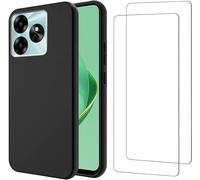 Coque Tpu Ultra-Fine Noire Pour Umidigi G6 5g (6,57"") + 2 Verres Trempés 9h ¿ Bumper Souple Antichocs Et Anti-Rayures, Accès Facile Aux Boutons Et Recharge Sans Retirer La Coque