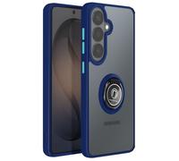 Coque Translucide avec Anneau Rotatif 360° pour Galaxy S26 Plus Bleu