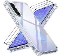 Coque Transparente Anti-Jaunissement Pour Samsung Galaxy A36 5g ¿ Antichoc Grade Militaire Avec Renforts Aux Coins, Bords Surélevés Écran/Caméra, 3x Verres Trempés + Finition Micro-Point Anti-Traces