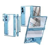 Coque transparente antichoc avec béquille compatible avec Samsung Galaxy ZFold 8 (bleu)