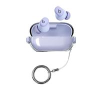 Coque transparente compatible avec les écouteurs Beats Solo Buds avec Creative Lock - Coque anti-perte pour écouteurs Bluetooth Beats Solo Buds (violet transparent)