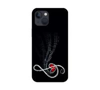 Coque Transparente Design pour Apple iPhone, imprimée en France, Amour, Musique e Sol Coeur (iPhone 13)