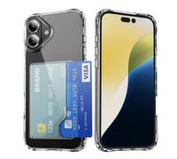 Coque Transparente en Acrylique avec Fente Latérale pour Cartes, Antichoc, Compatible avec iPhone 17
