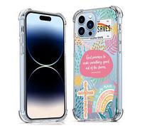 Coque transparente Jésus Dieu pour iPhone 14 Pro Max, motif citations de positivité chrétiennes pour chrétiens, coque de protection tendance en TPU souple compatible avec iPhone 14 Pro Max